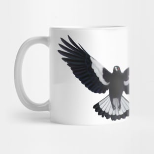 Swooping magpie. Magpie illustration. Australian theme decor, original artwork. Unique gift. Mug